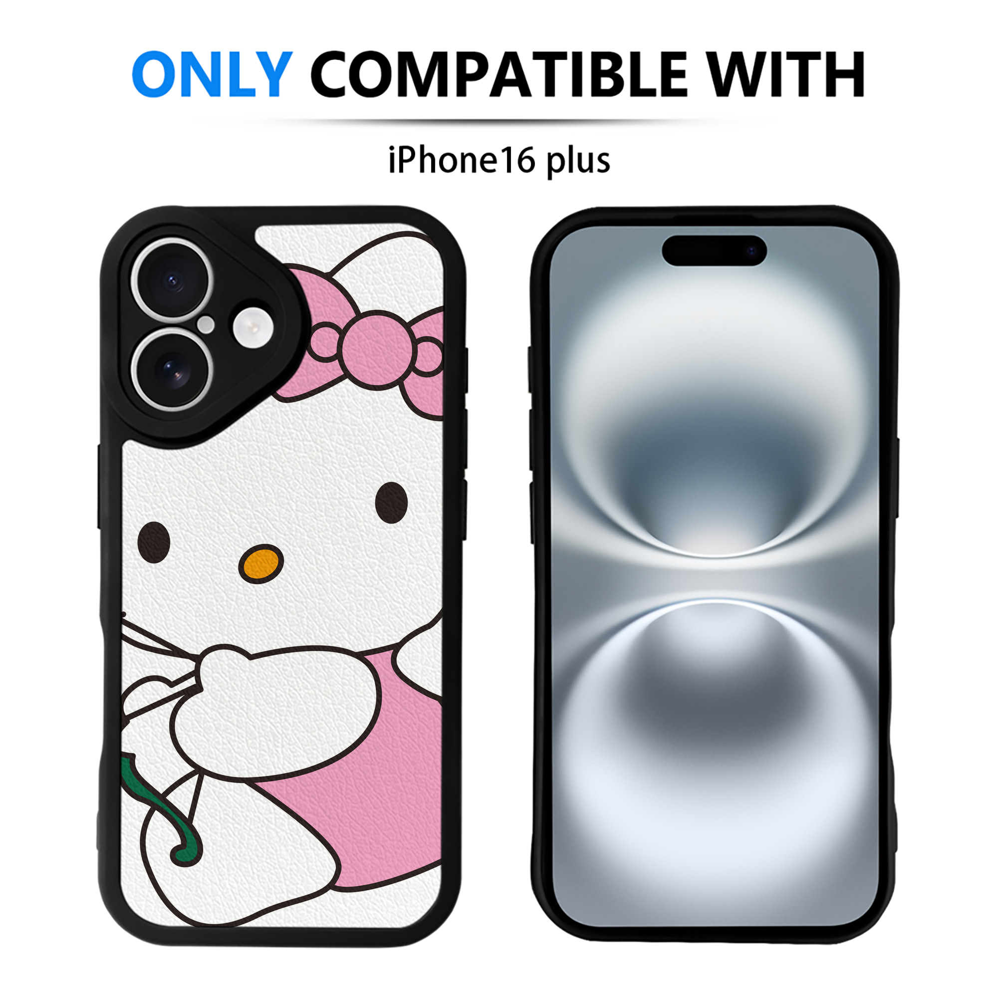 （画像用） Hello Kitty ハローキティ 【iPhone 16シリーズ対応】シリコンスマホケース（レザー調） 材質：シリコン